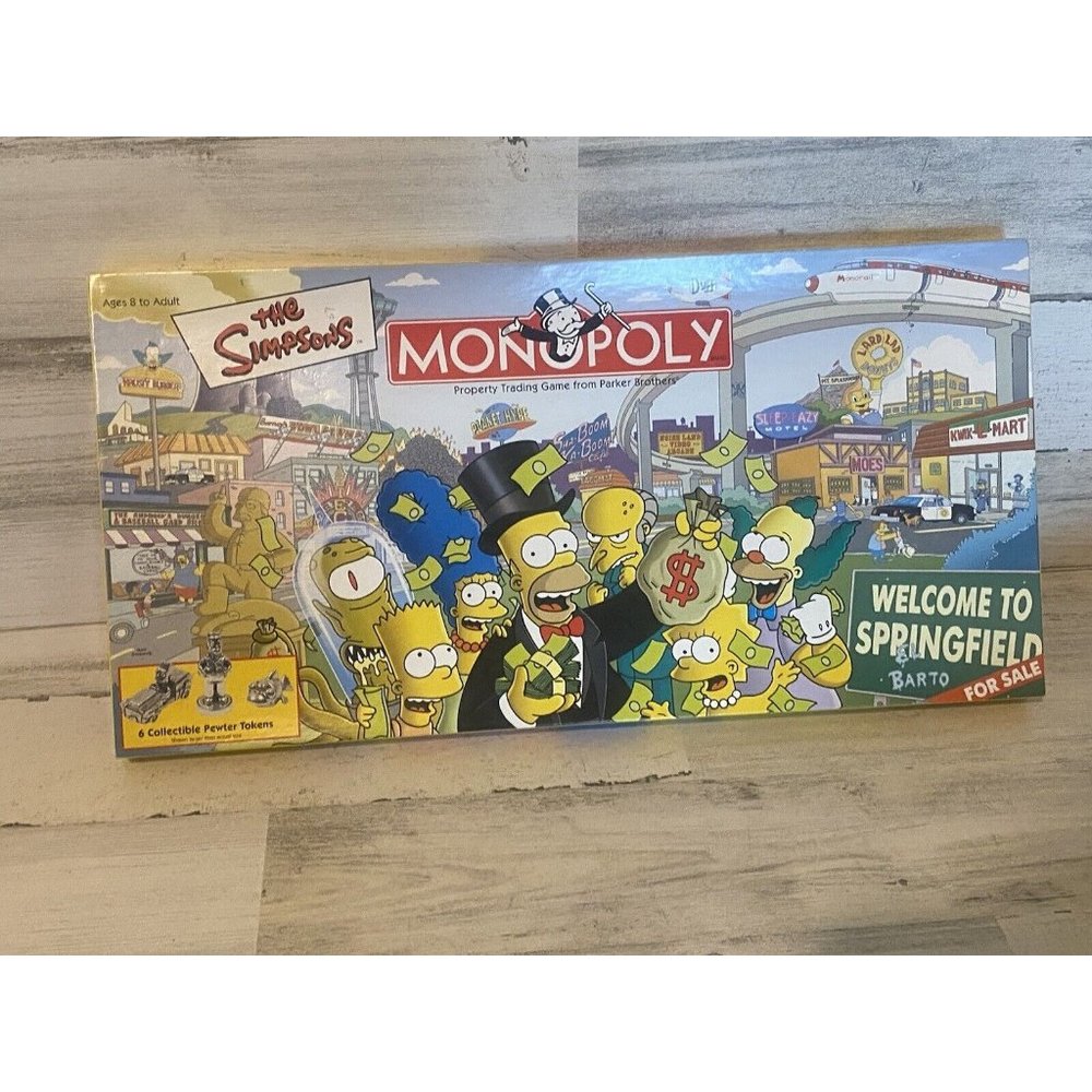 The Simpsons Monopoly Board Game Welcome to Springfield Parker Brothers Complete